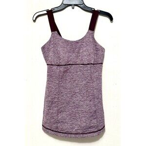 Lululemon Purple Yoga Tank Top Shirt Double Strap Built-in Sports Bra Athletic